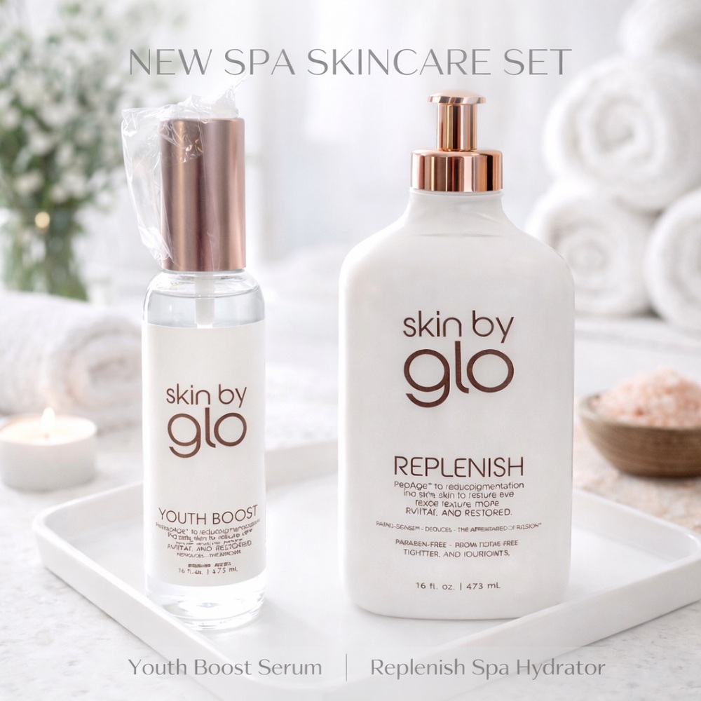 NEW Skin by Glo Youth Boost serum + Replenish Hydrator Set - Spa Skincare